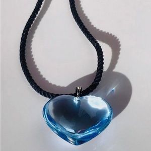 Baccarat Blue Heart crystal necklace
